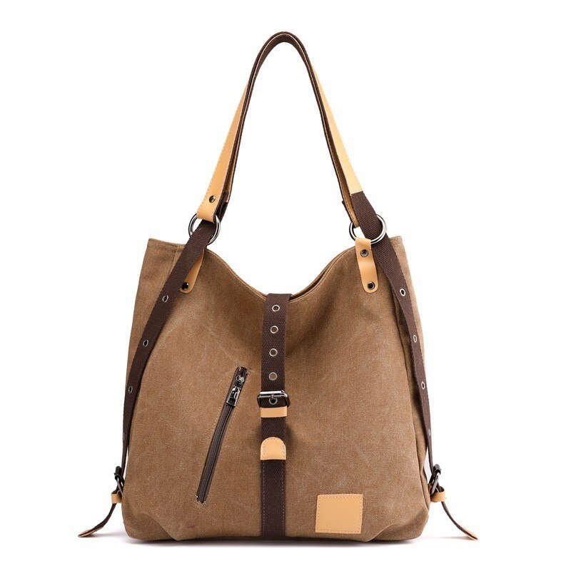 Fashion Solid Canvas Shoulder Bag