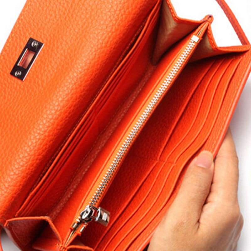 Elegant Bright Color Cowhide Wallet