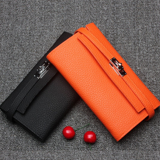 Elegant Bright Color Cowhide Wallet