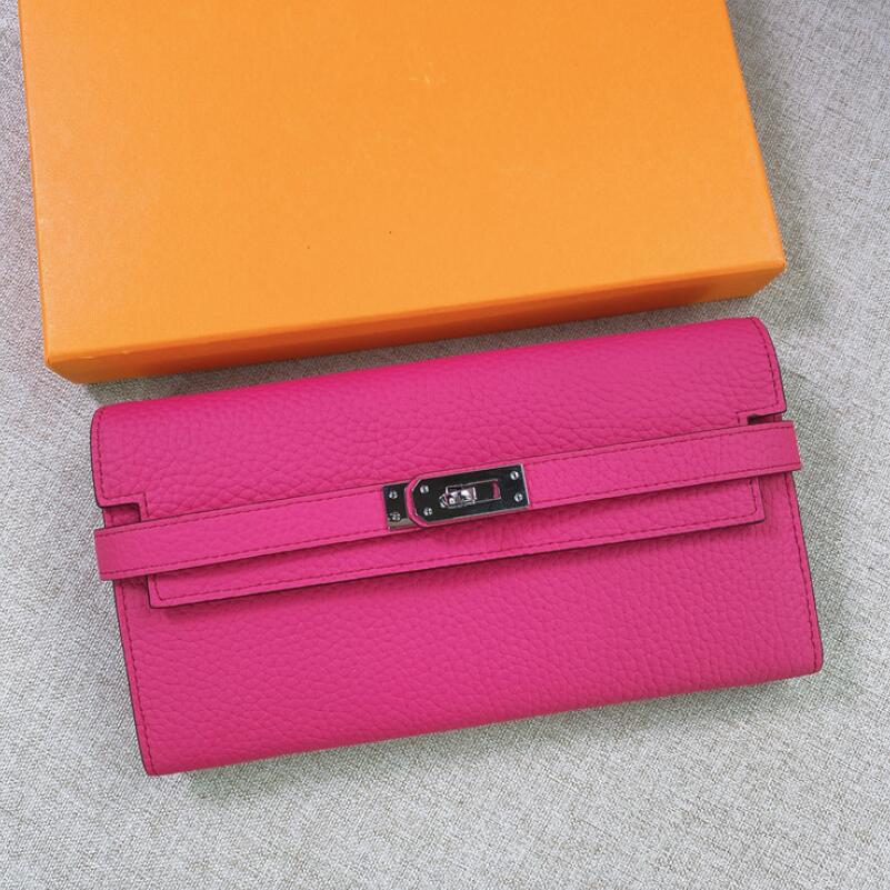 Elegant Bright Color Cowhide Wallet