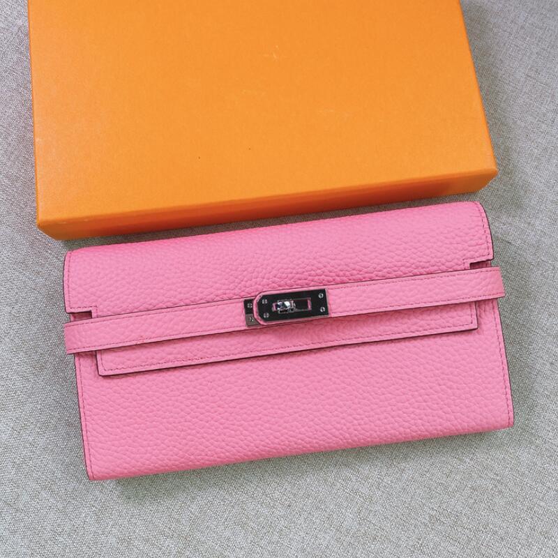 Elegant Bright Color Cowhide Wallet