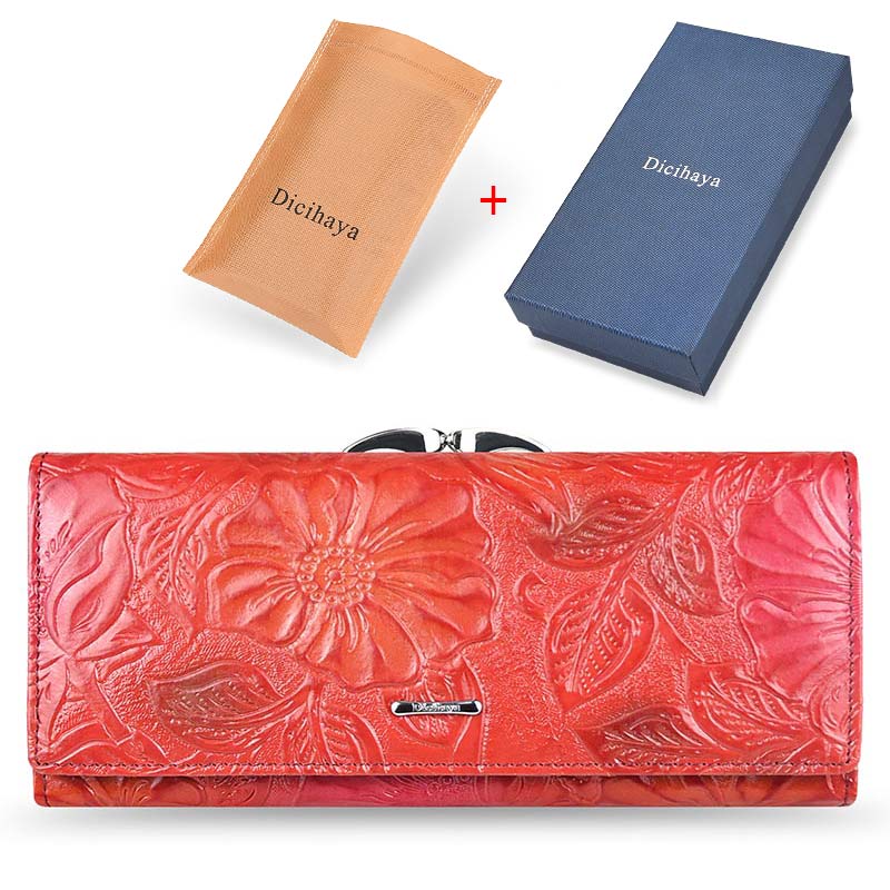 Luxury Floral Patterned Genuine Leather Wallet