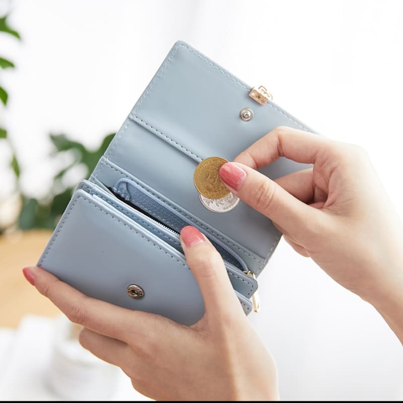 Boho Short Wallet with Leaf Shaped Pendant