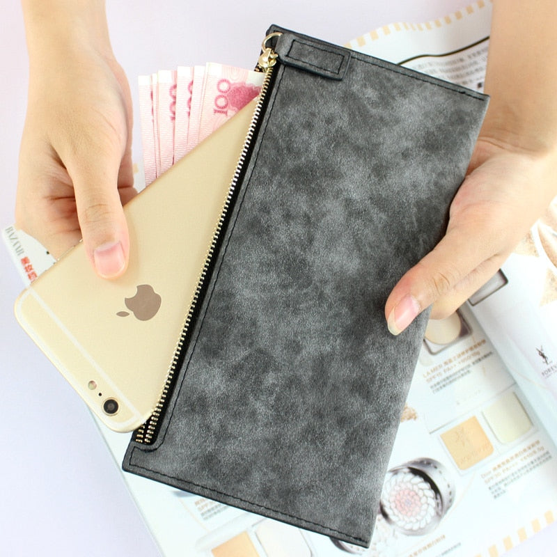 Slim Marble Leather Wallet