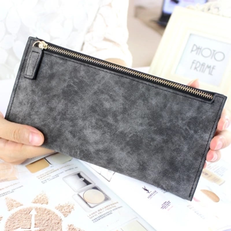 Slim Marble Leather Wallet