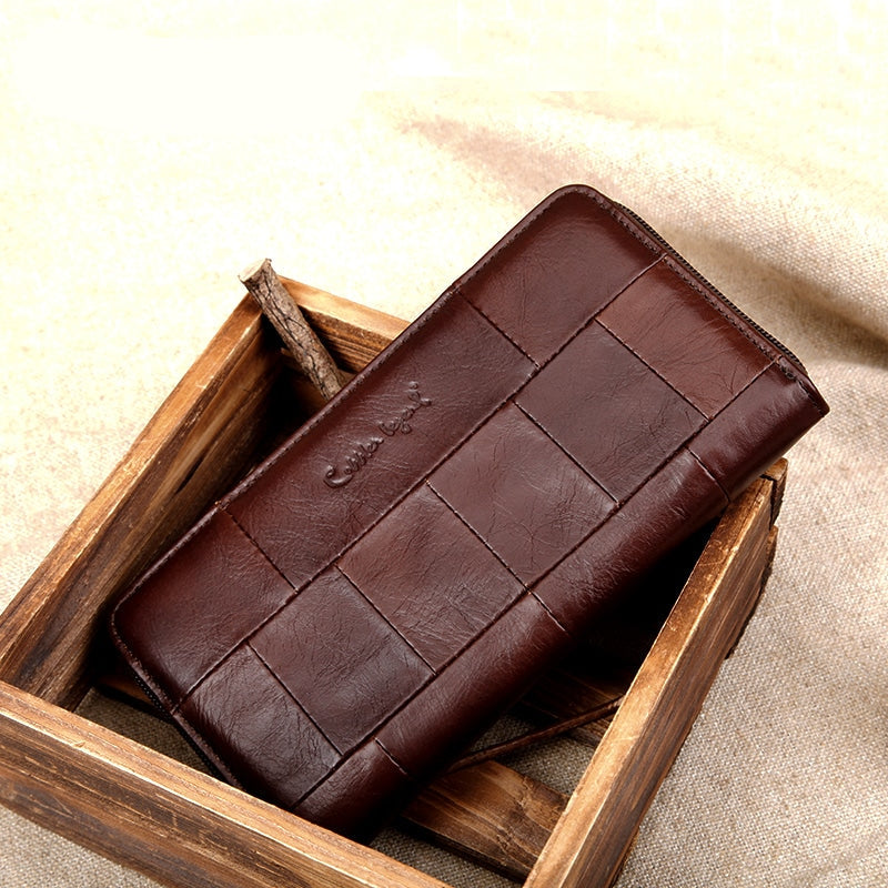 Casual Genuine Leather Long Wallet