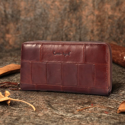 Casual Genuine Leather Long Wallet
