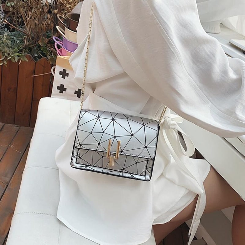 Geometric Patterned Messenger Bag