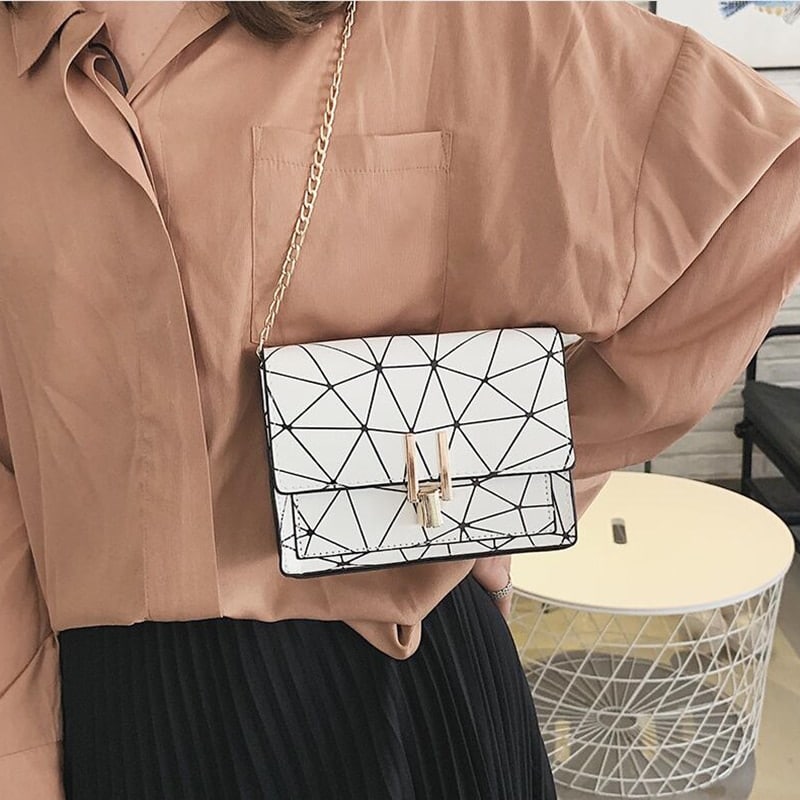 Geometric Patterned Messenger Bag