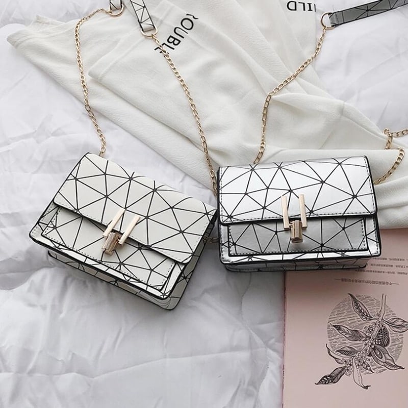 Geometric Patterned Messenger Bag