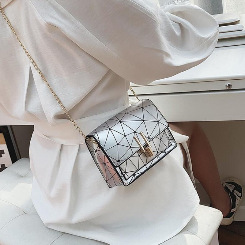 Geometric Patterned Messenger Bag