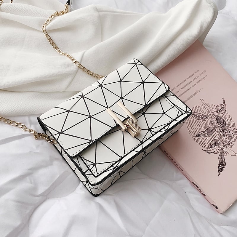 Geometric Patterned Messenger Bag