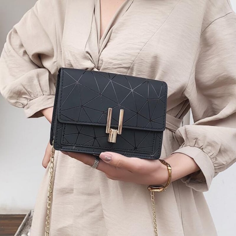 Geometric Patterned Messenger Bag