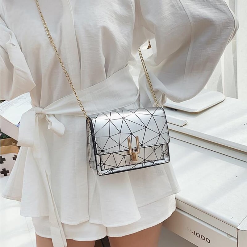 Geometric Patterned Messenger Bag