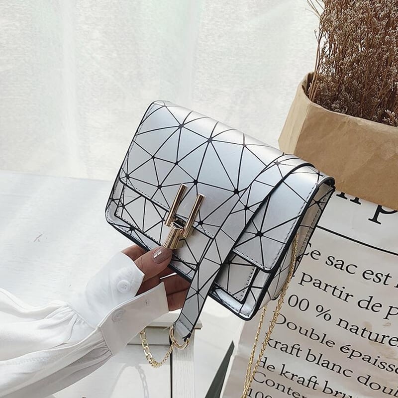 Geometric Patterned Messenger Bag