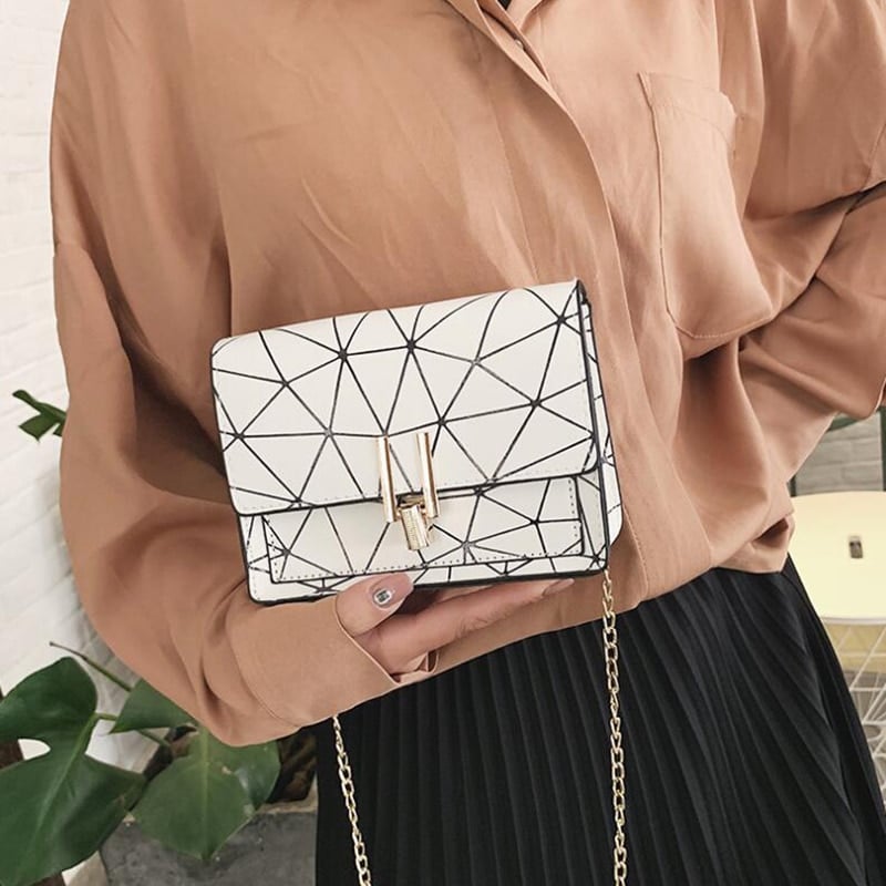 Geometric Patterned Messenger Bag