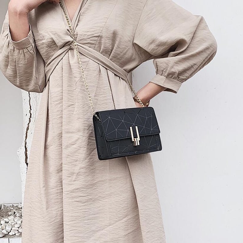 Geometric Patterned Messenger Bag