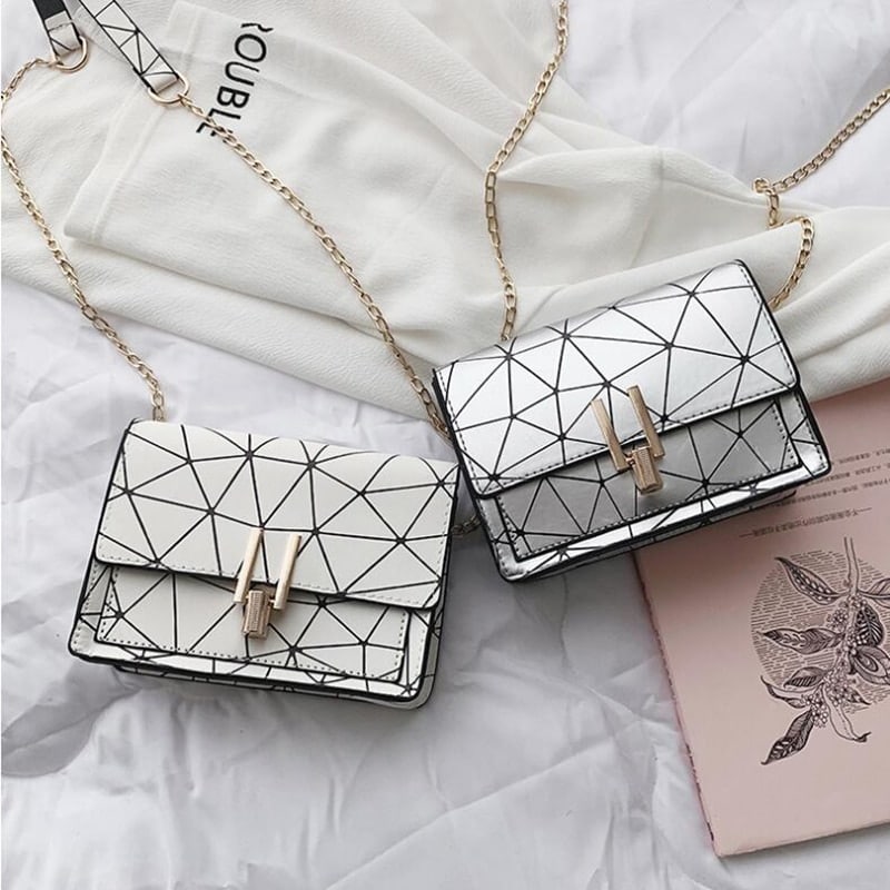 Geometric Patterned Messenger Bag