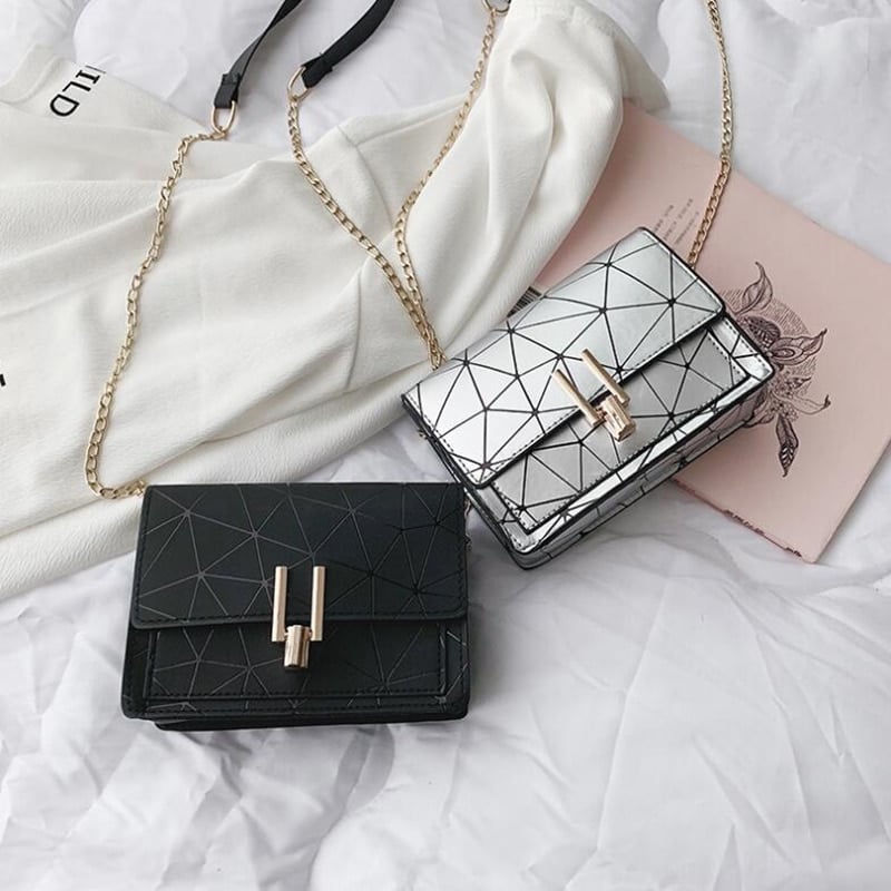 Geometric Patterned Messenger Bag