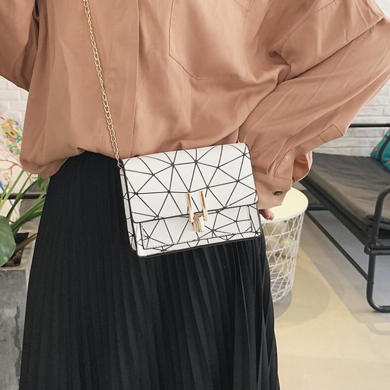 Geometric Patterned Messenger Bag