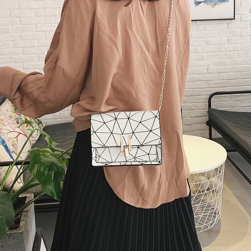 Geometric Patterned Messenger Bag