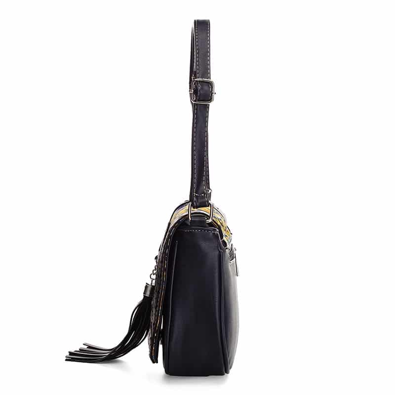 Boho Crossbody Bag with Decorative Tassel