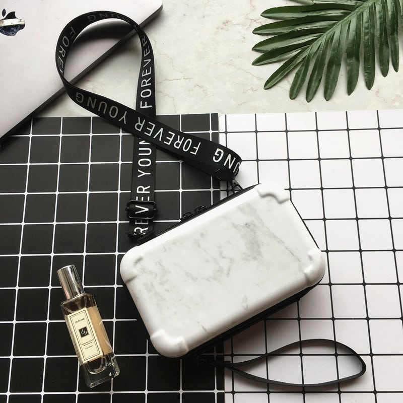 Marble Patterned Mini Shoulder Bag