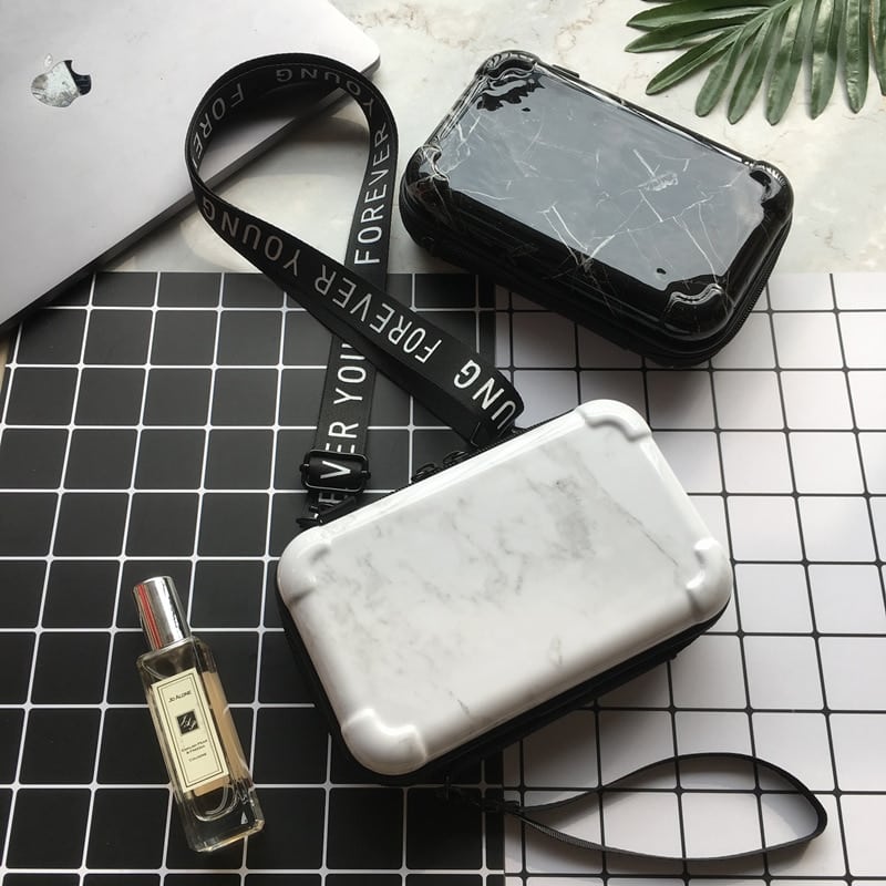 Marble Patterned Mini Shoulder Bag