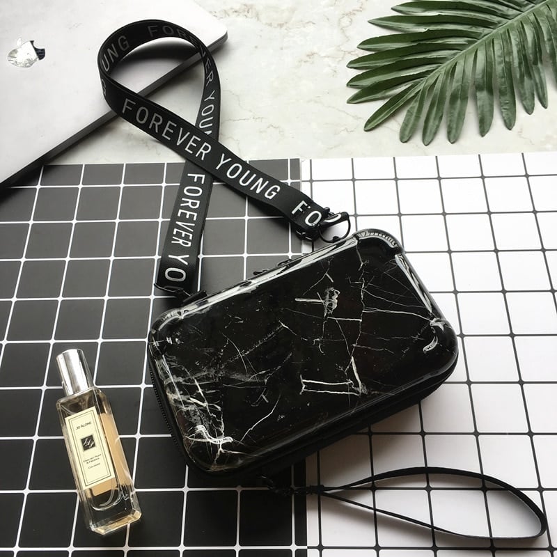 Marble Patterned Mini Shoulder Bag