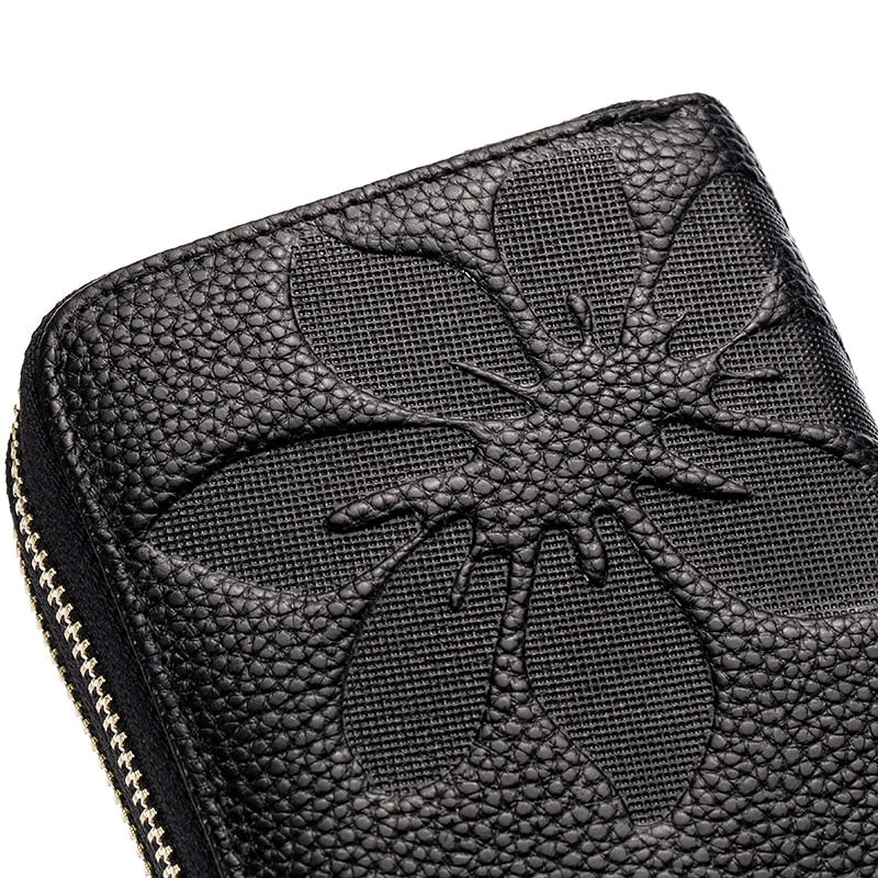 Genuine Leather Floral Wallet