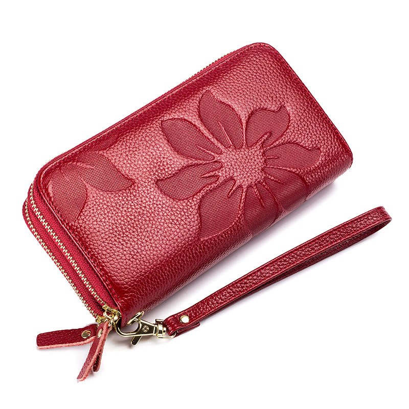 Genuine Leather Floral Wallet