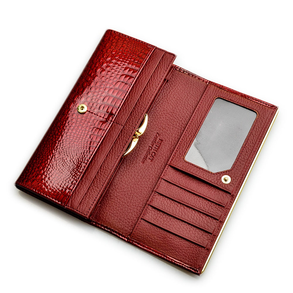 Stylish Long Patent Leather Wallet