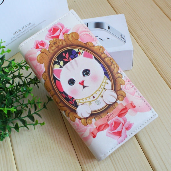 Soft Cat Printed Long Wallets