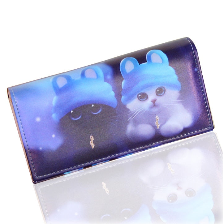 Soft Cat Printed Long Wallets