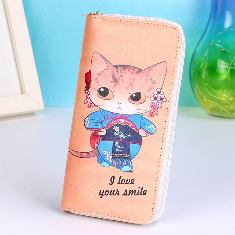 Soft Cat Printed Long Wallets
