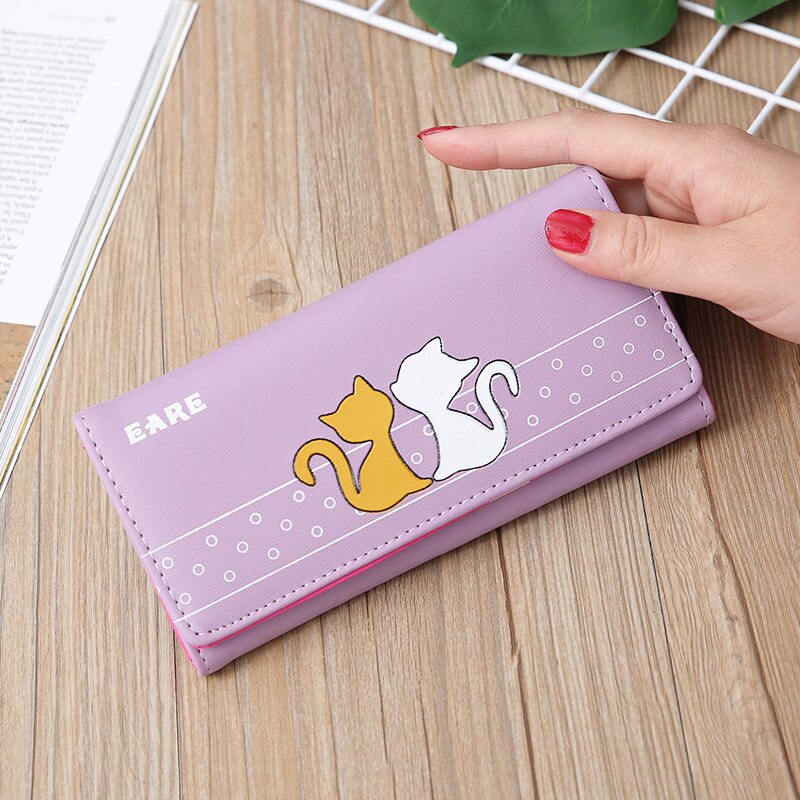 Soft Cat Printed Long Wallets