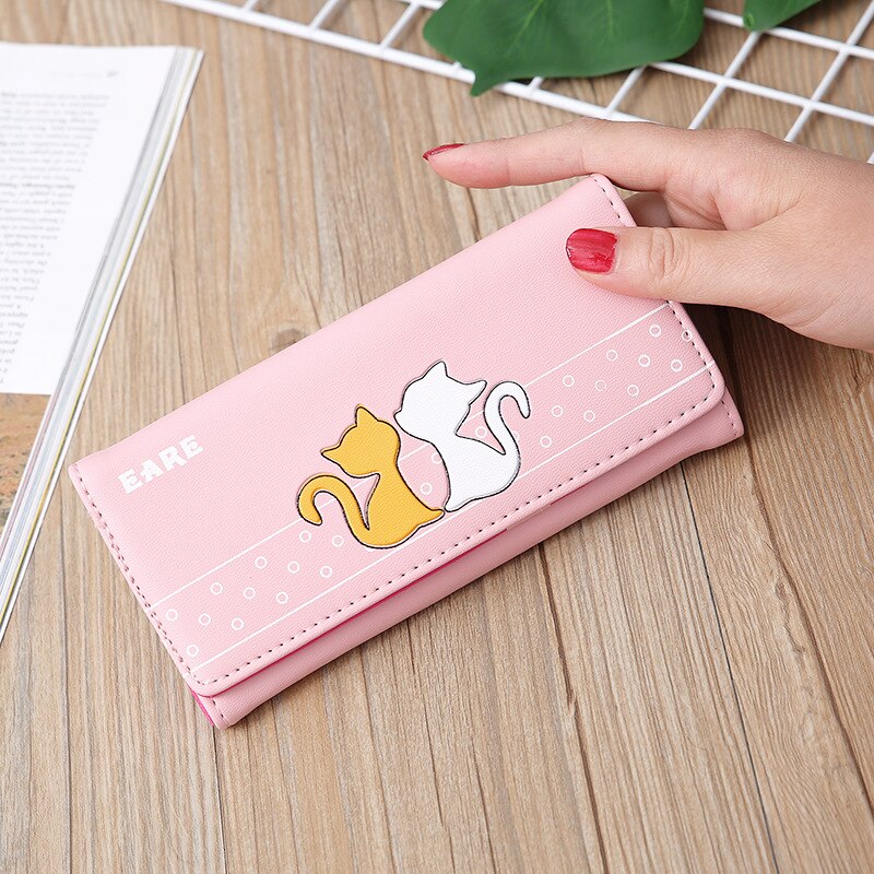 Soft Cat Printed Long Wallets
