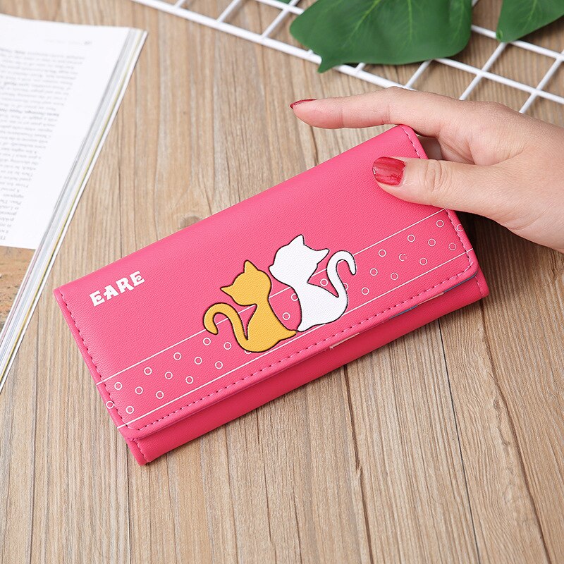 Soft Cat Printed Long Wallets