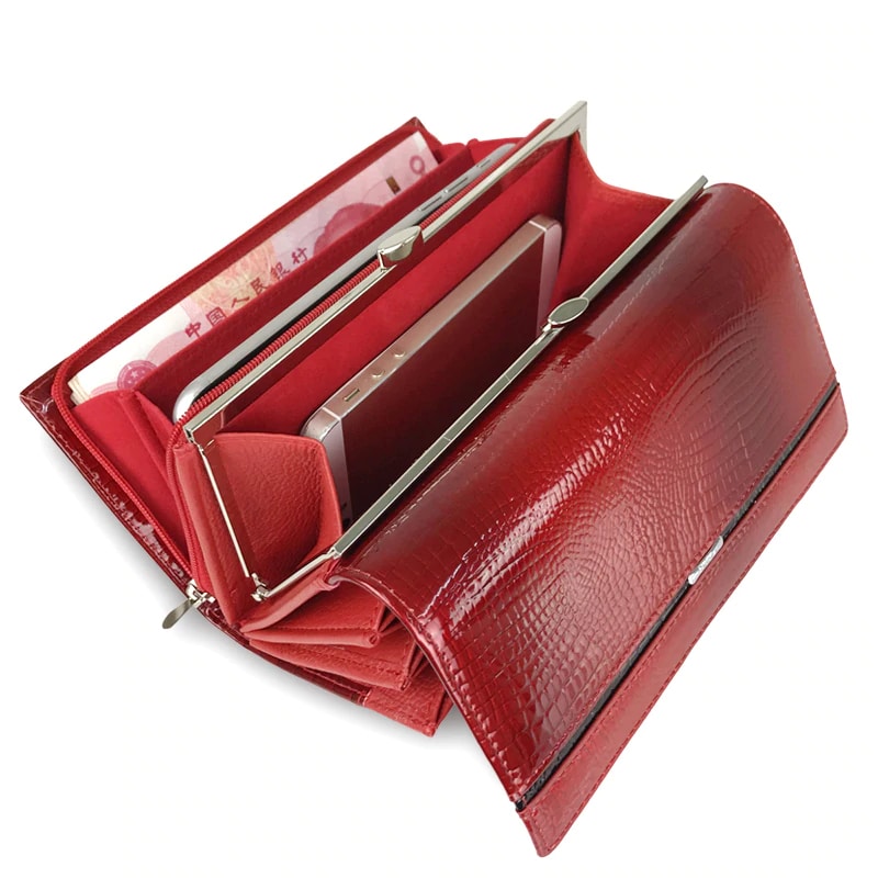 Colorful Genuine Leather Trifold Wallet for Women