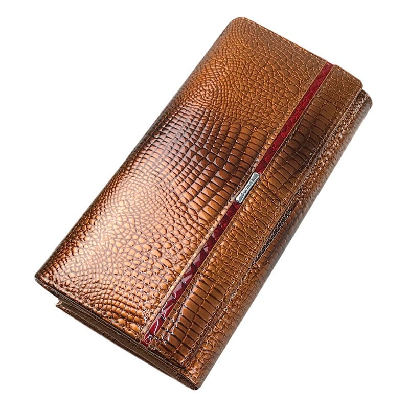 Colorful Genuine Leather Trifold Wallet for Women