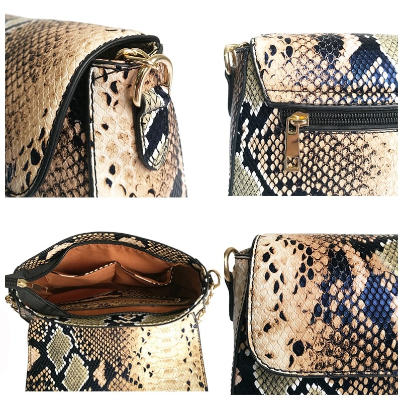 Serpentine Printed Shoulder Bag