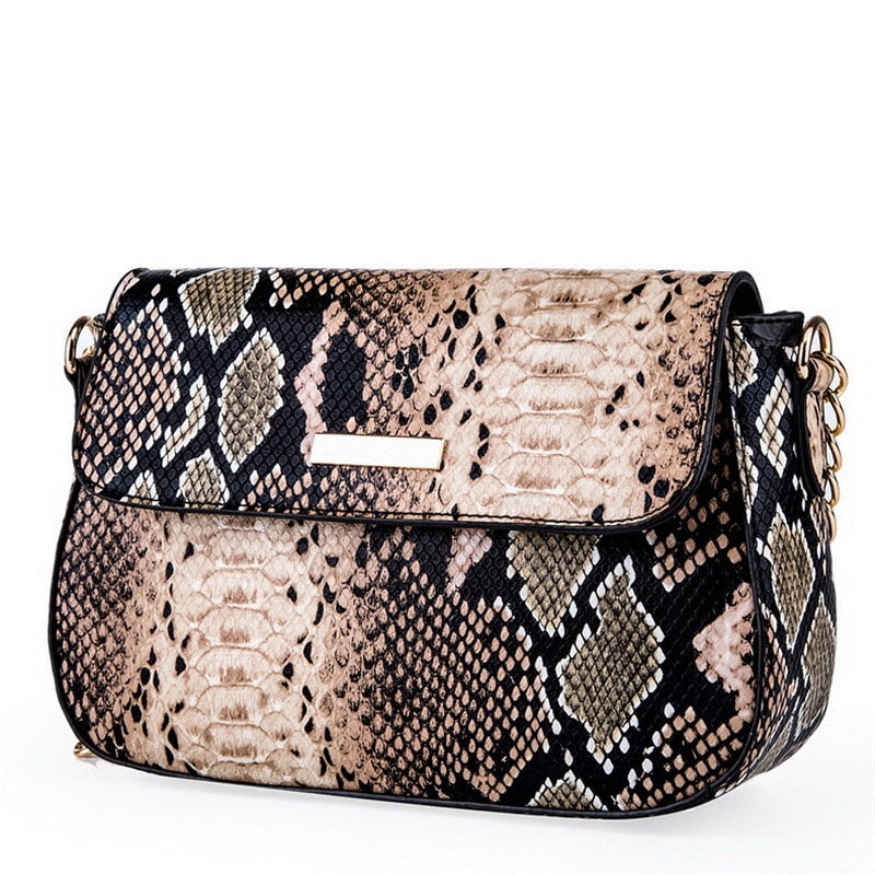 Serpentine Printed Shoulder Bag