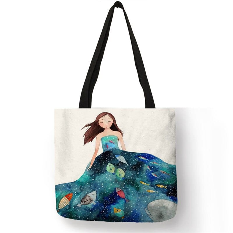 Whale Print Tote Bag