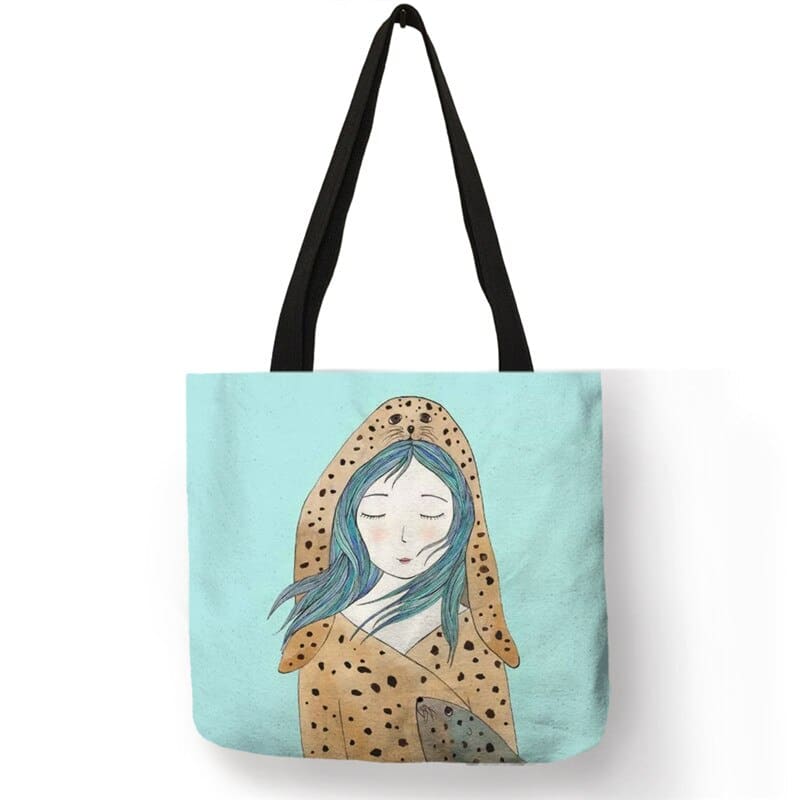 Whale Print Tote Bag