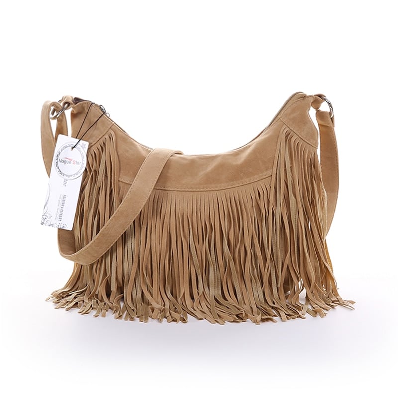 Bohemian Crossbody Bag with Decorative Tassels