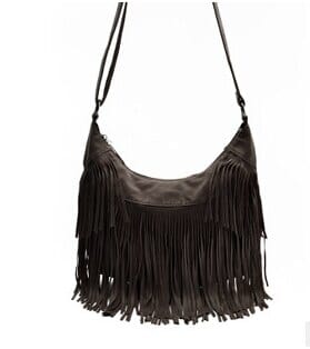 Bohemian Crossbody Bag with Decorative Tassels