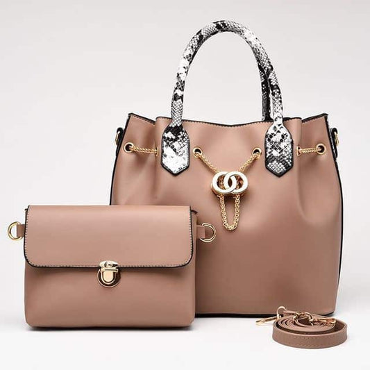 Metal Chain Leather Bag Set