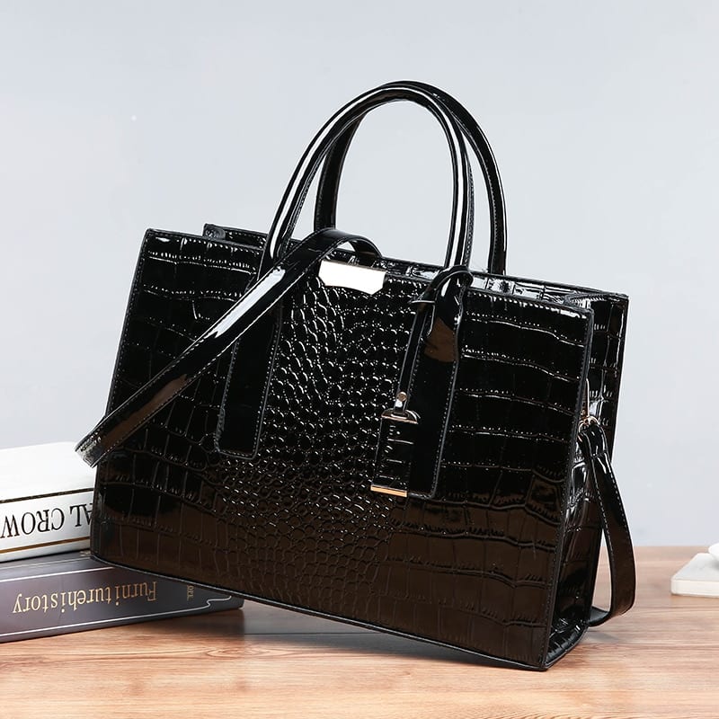 Luxury Crocodile Patterned Handbag