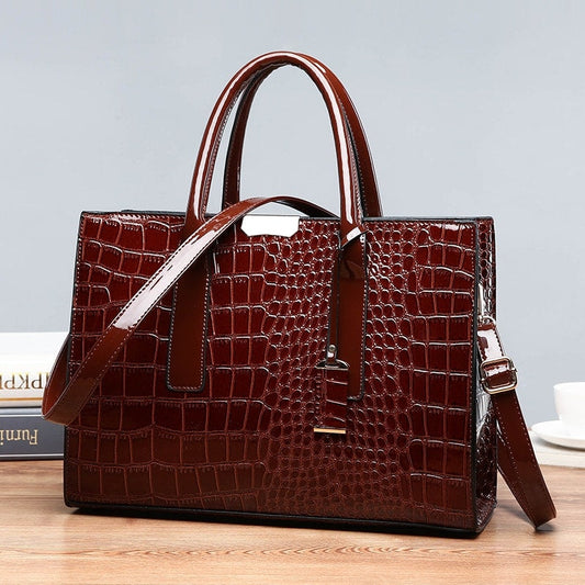 Luxury Crocodile Patterned Handbag