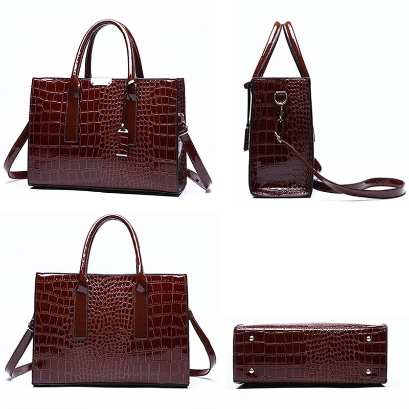 Luxury Crocodile Patterned Handbag